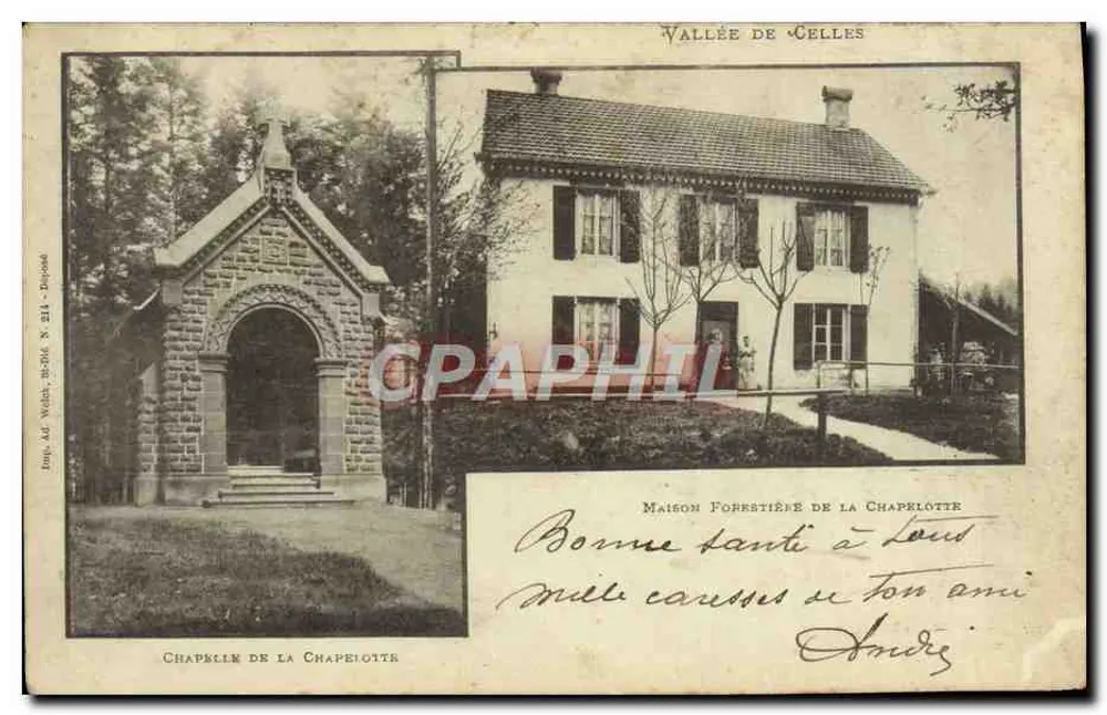 Vale de Celles — Capela e Casa Florestal da Chapelotte — AG. Weber, N. 214 - Dippach - Frente