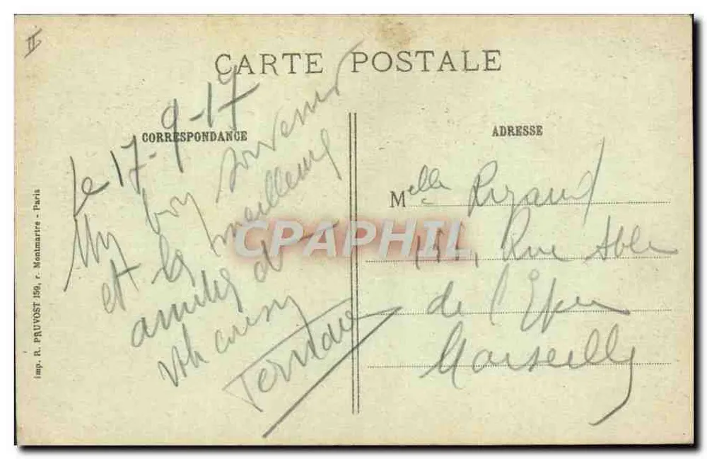 Das Forsthaus Four des Moines — In der Argonne — Verlag R. P. Visé Paris 474 - Rückseite