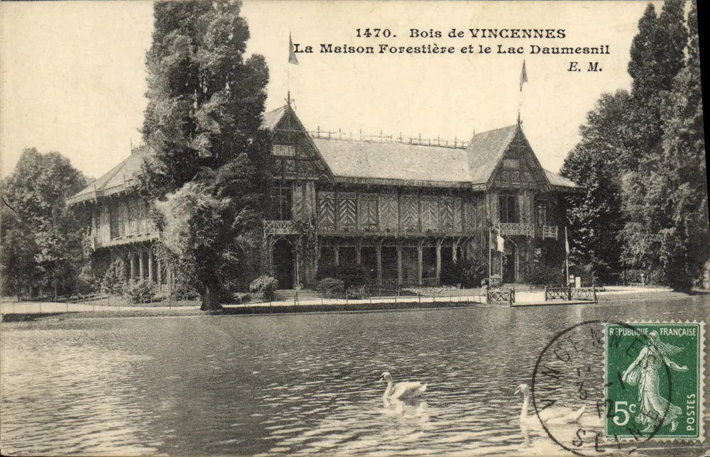 Vincennes-Wald — Das Forsthaus und See Daumesnil — E. M. - Vorderseite