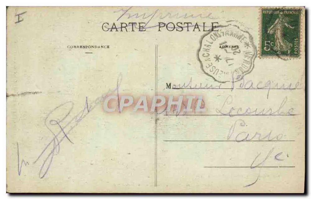 Der militärische Friedhof der Maison Forestière — Argonne — Imp. Martinet, 5. Menshould - Rückseite