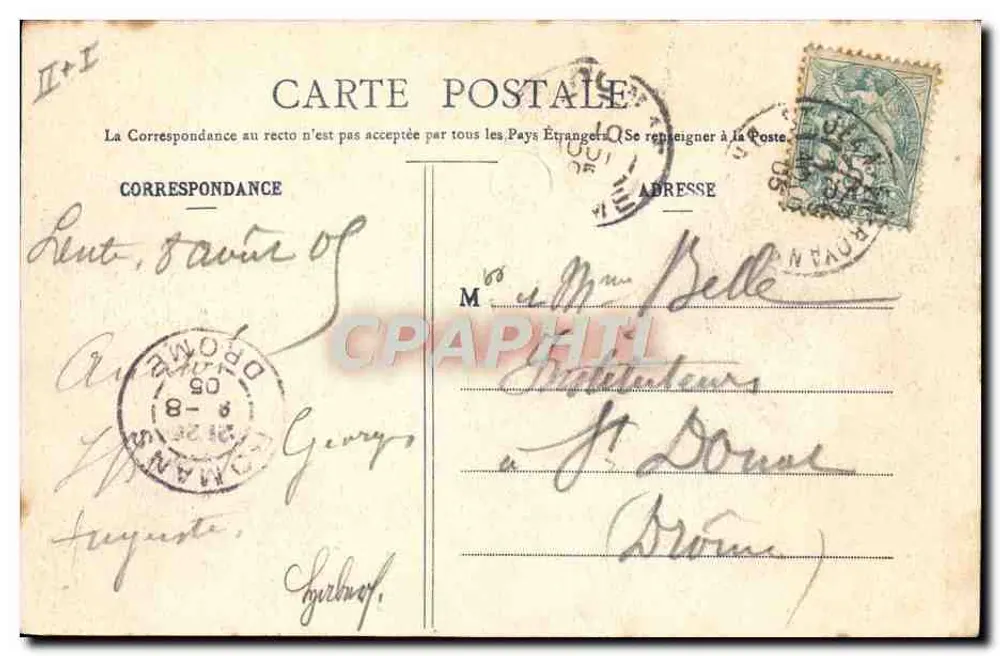 Dom leśny w Lente (Drôme) — Zbiór P. Peyrouze, Valence — nr 265 - Rewers