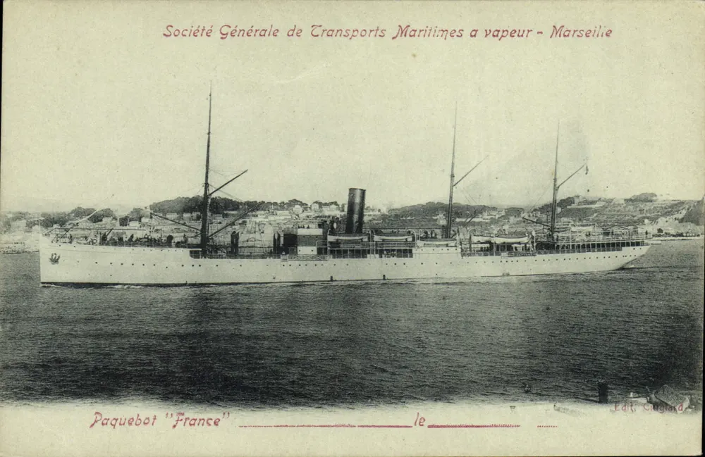Dampfschiff "France" — Société Générale de Transports Maritimes à vapeur - Marseille — Edit. Gugliard - Vorderseite