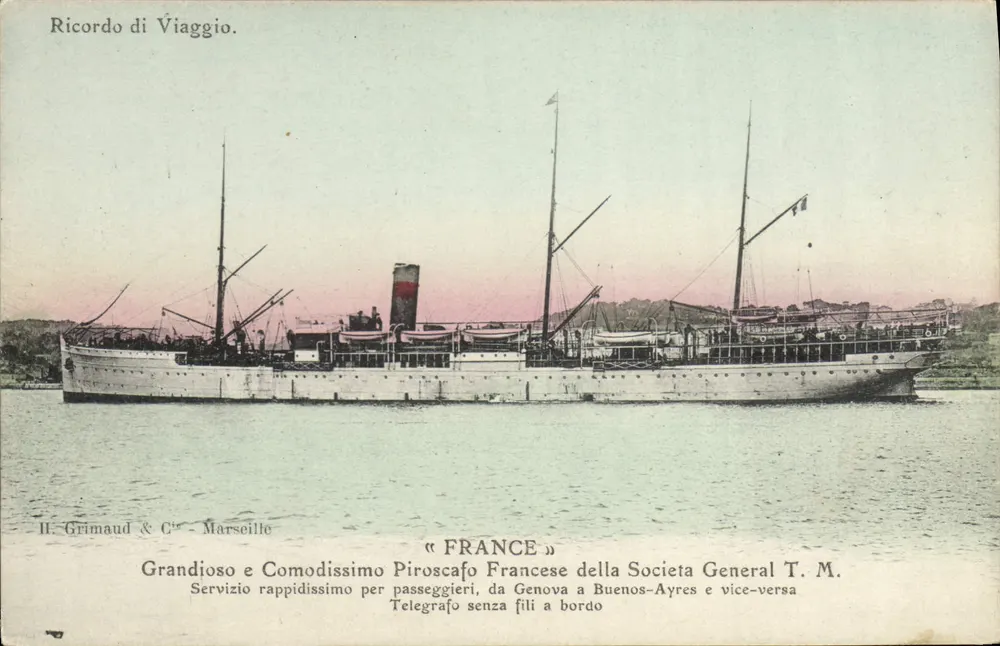 Der Dampfer « France » — Passagierdienst zwischen Genua und Buenos Aires — Verlag H. Grimaud & Cie, Marseille - Vorderseite