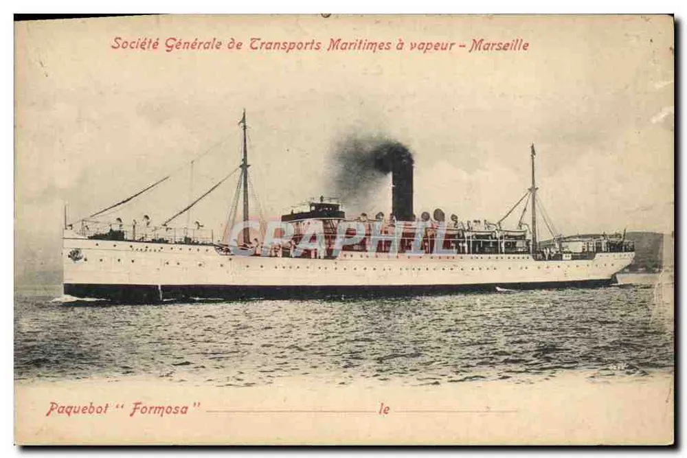 Dampfschiff "Formosa" — Société Générale de Transports Maritimes à vapeur — Marseille - Vorderseite
