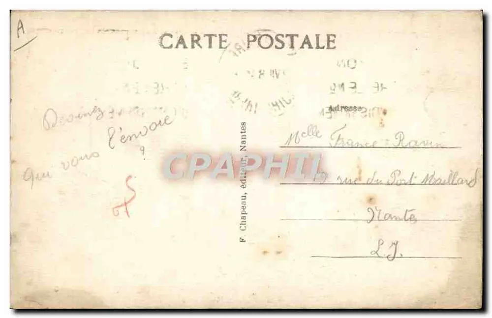 St-Nazaire (Loire-Inf) — Das Liner « France » — F. Chapeau, Verlag Nantes - Rückseite