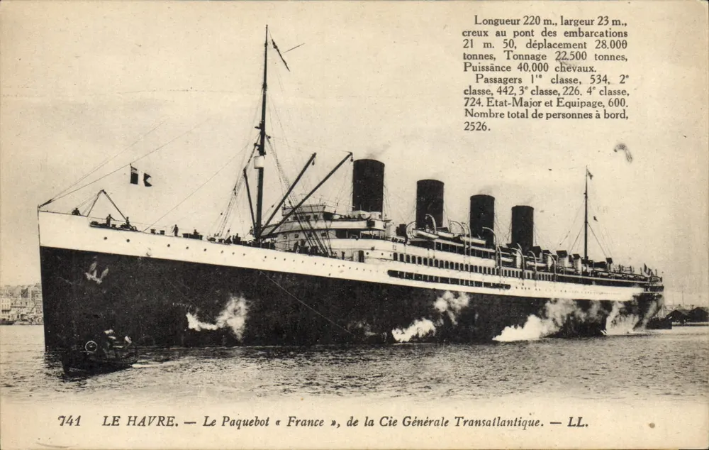 Le Havre — Das Liner « France », der Cie Générale Transatlantique — Nr. 741 - Vorderseite