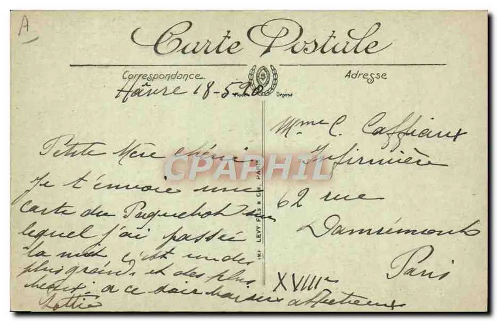 Le Havre — Das Liner « France », der Cie Générale Transatlantique — Nr. 741 - Rückseite