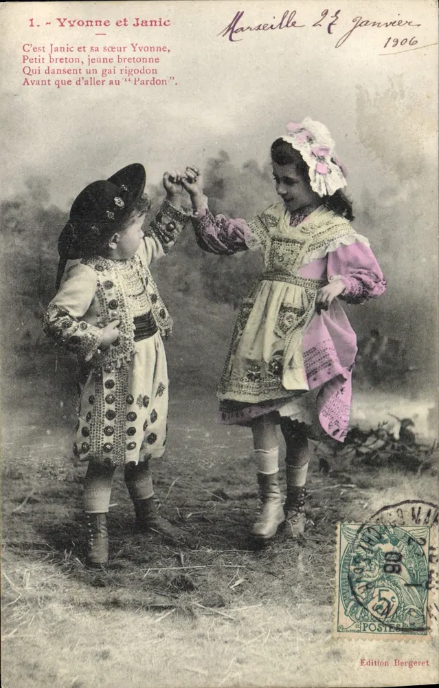 Yvonne und Janic — Bretonische Tänzer — Edition Bergeret - Vorderseite