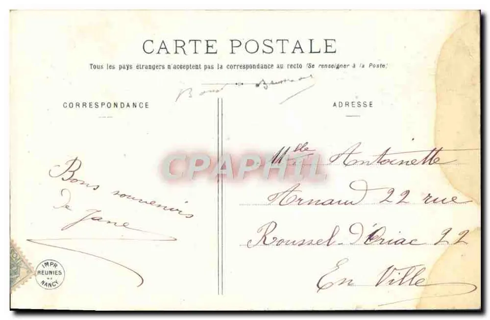 Yvonne und Janic — Edition Bergeret, Nr. 4 — 1906 - Rückseite
