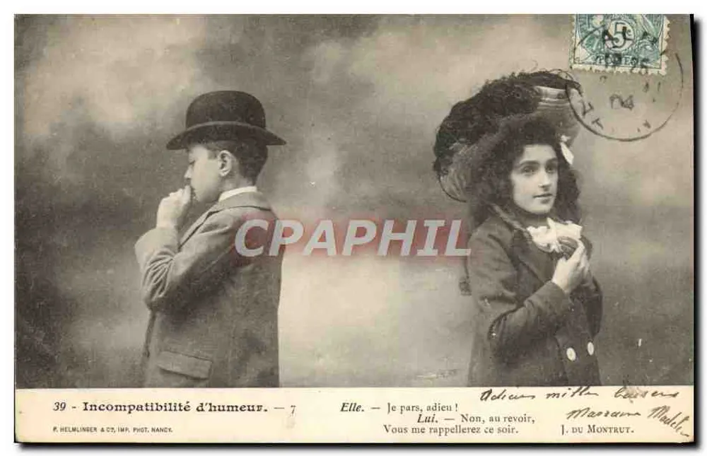 Unverträglichkeit der Stimmung — P. Helmlinger & Cie, Photo. Nancy, n°39 - Vorderseite