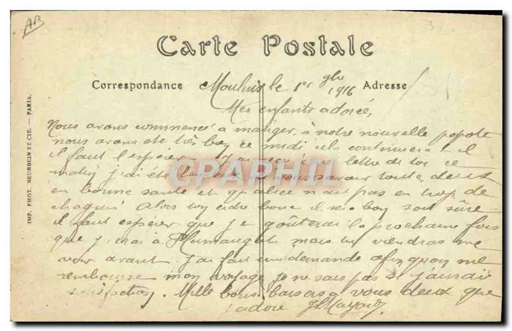 Bourbonnais — Uma Agricultora — ND. Fotografia - Verso