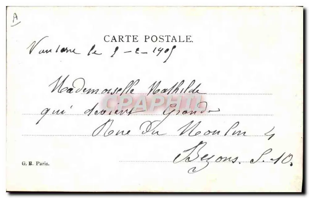 Crianças com uma cabra — TH. BAUER, Viena — número de série não visível - Verso