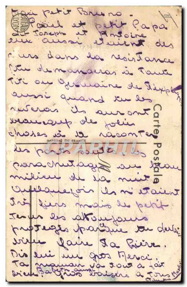 Kind im Seemannskostüm — Zeichnung von Lacroix — Postkarte gedruckt in Frankreich - Rückseite