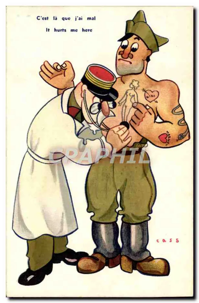 Tätowierter Soldat — Arztbesuch — Zeichnung von Cass - Vorderseite