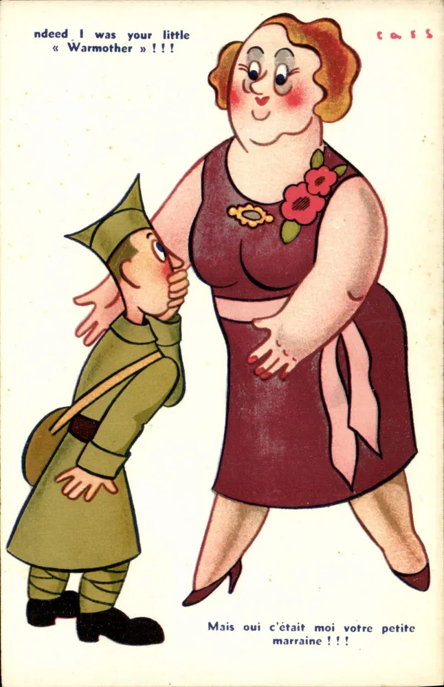 Soldat und Frau — zärtliche Szene — Verlag Cass - Vorderseite