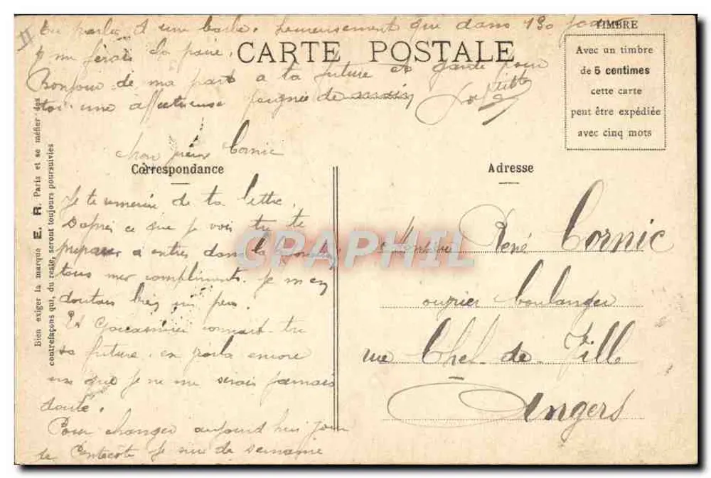 Aufruf zur Läusearbeit — Militärszenen — E.R., Paris, Modell angemeldet n° 15351 - Rückseite