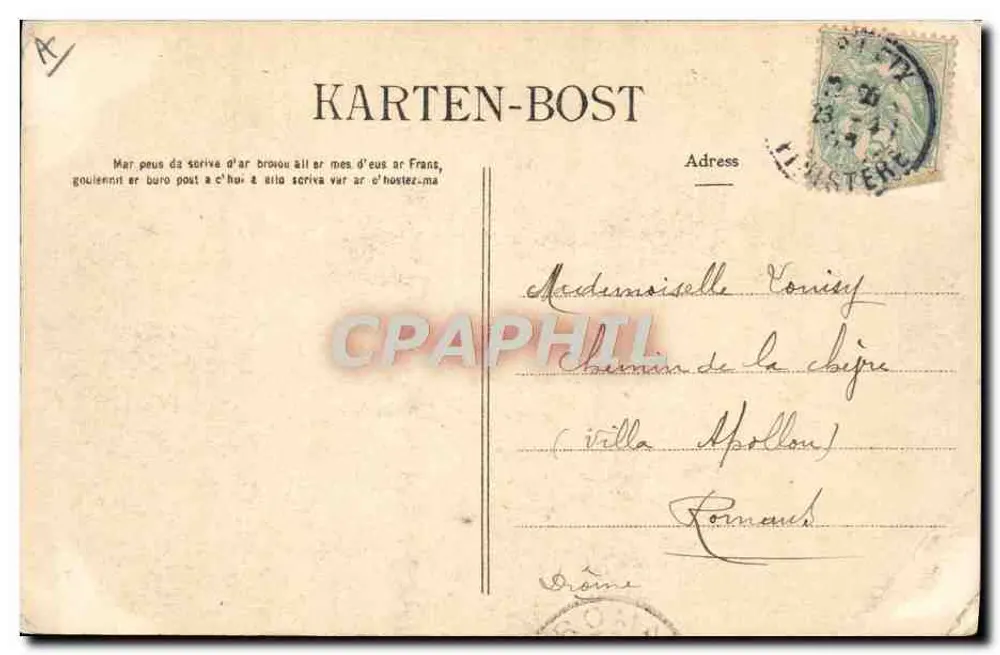 Um rapaz do Léon — Estudo dos trajes do Finistère — Coleção Villan, Quimper - Verso
