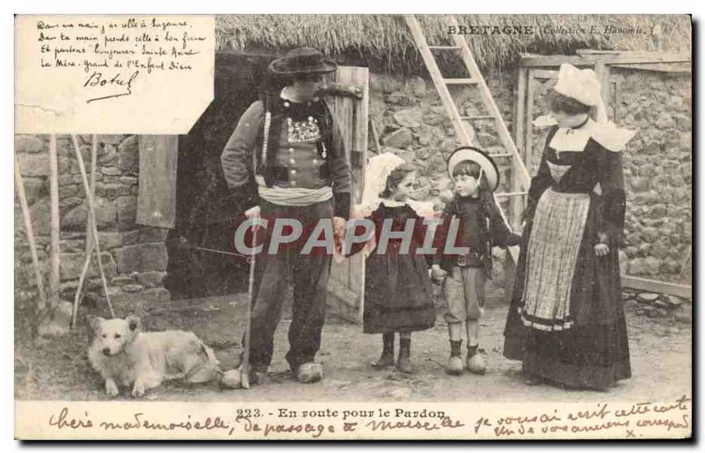 Em direção ao Pardon — Bretagne — Coleção E. Hanonie — n°223 - Frente