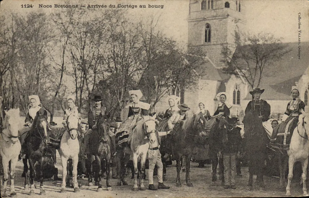 Bretoner Hochzeit — Ankunft der Prozession im Dorf — Collection Villain Quimpé - Vorderseite