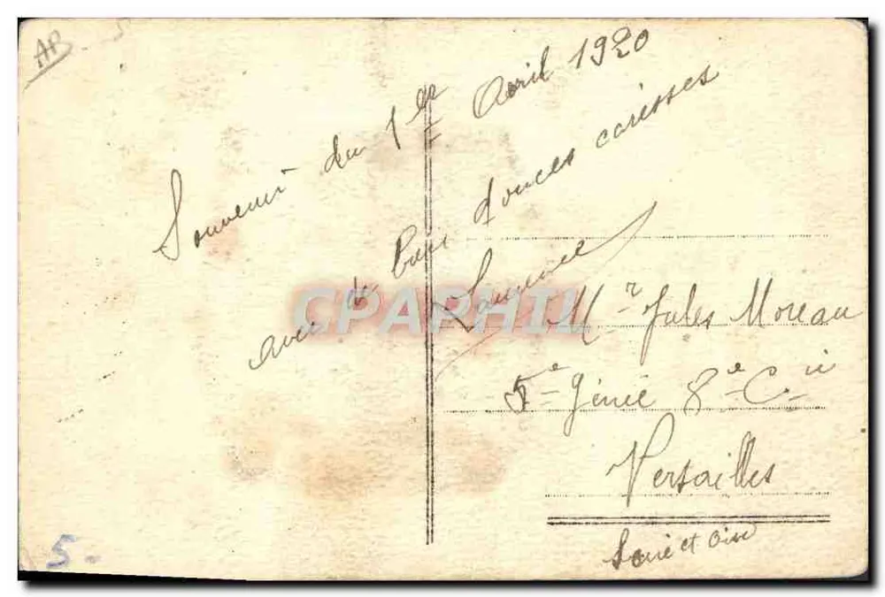 1º de Abril — Dia do Tabaco — carta postal humorística - Verso