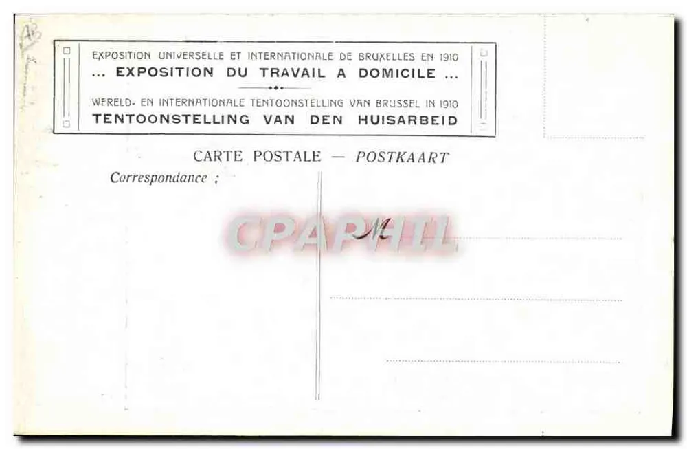 Cigar-Macher-Familie aus Grammont — Werkstatt, Küche und Schlafzimmer — Ausstellung zum Arbeitshaus 1910 - Rückseite