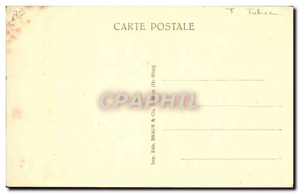 Hœrdt — Secagem do tabaco — Imp. Edit. BRAUN & Cie, Dambach (Ht-Rhin) - Verso