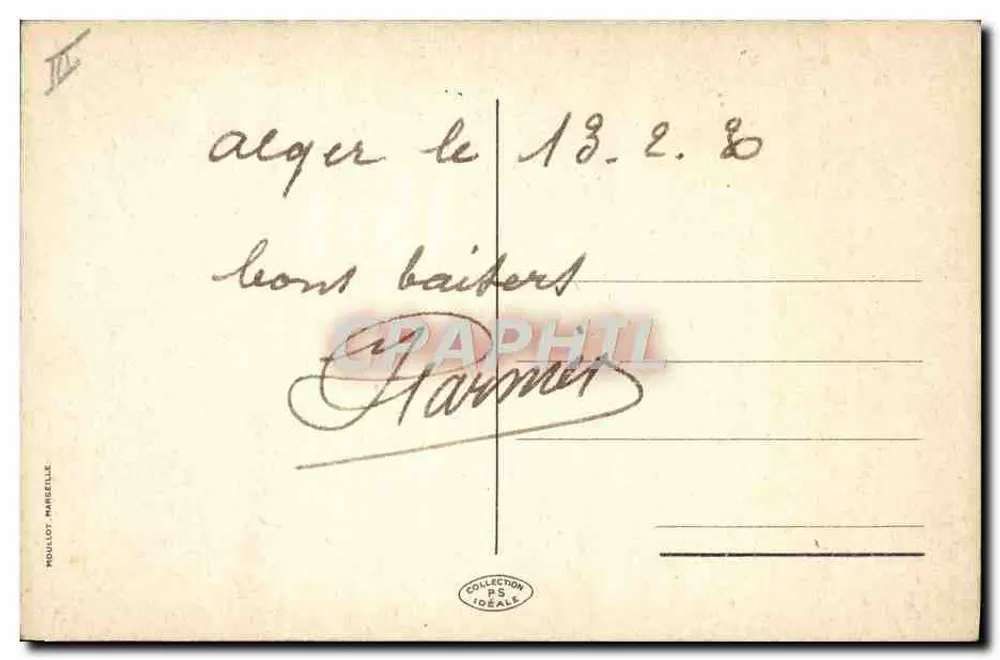 Maurese die de shishas rookt — serie 73 — uitgever Mouilhot - Achterkant