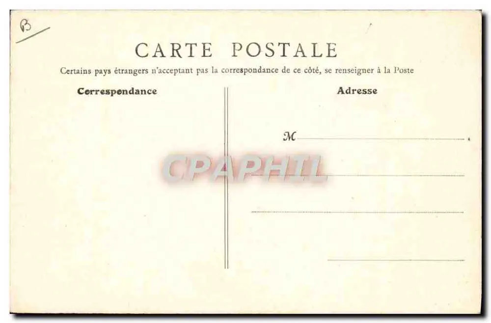 Châteauroux — Manufatura de Tabacos — B. F., Paris - Verso