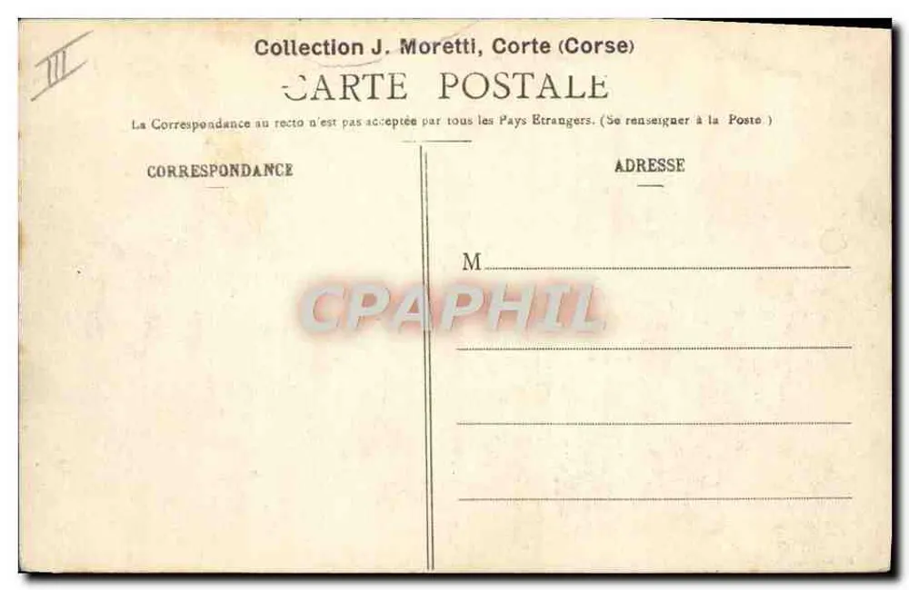 Forêt d'Aitoue — Les Maisons Forestières — Sammlung J. Moretti, Corte (Korsika) - Rückseite