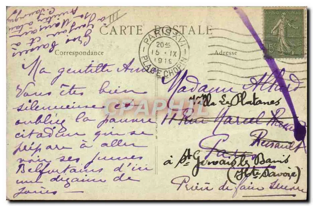 Saint-Cucufa (S.-et-O.) — A Casa do Guarda — B. F., Paris - Verso