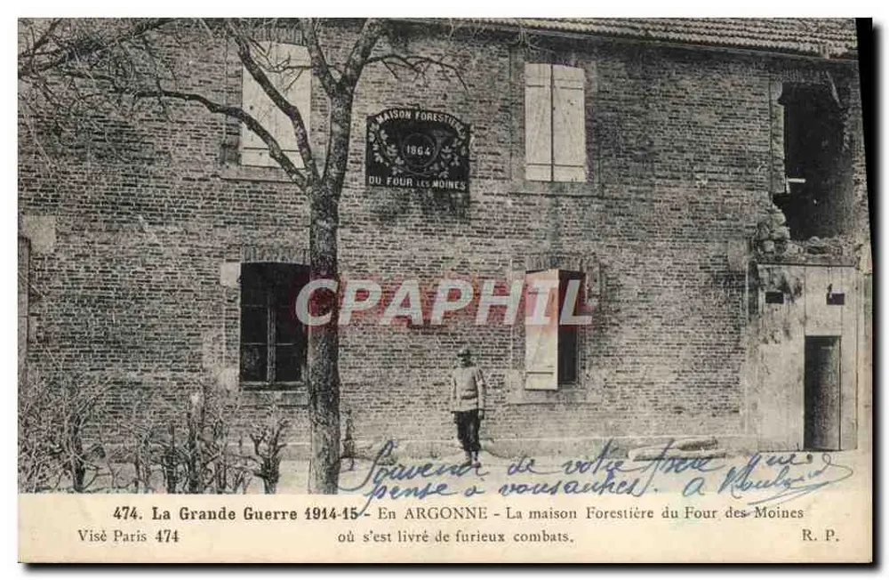 Forstwirtschaftshaus Four des Moines — Argonne — 1914-15 - Vorderseite