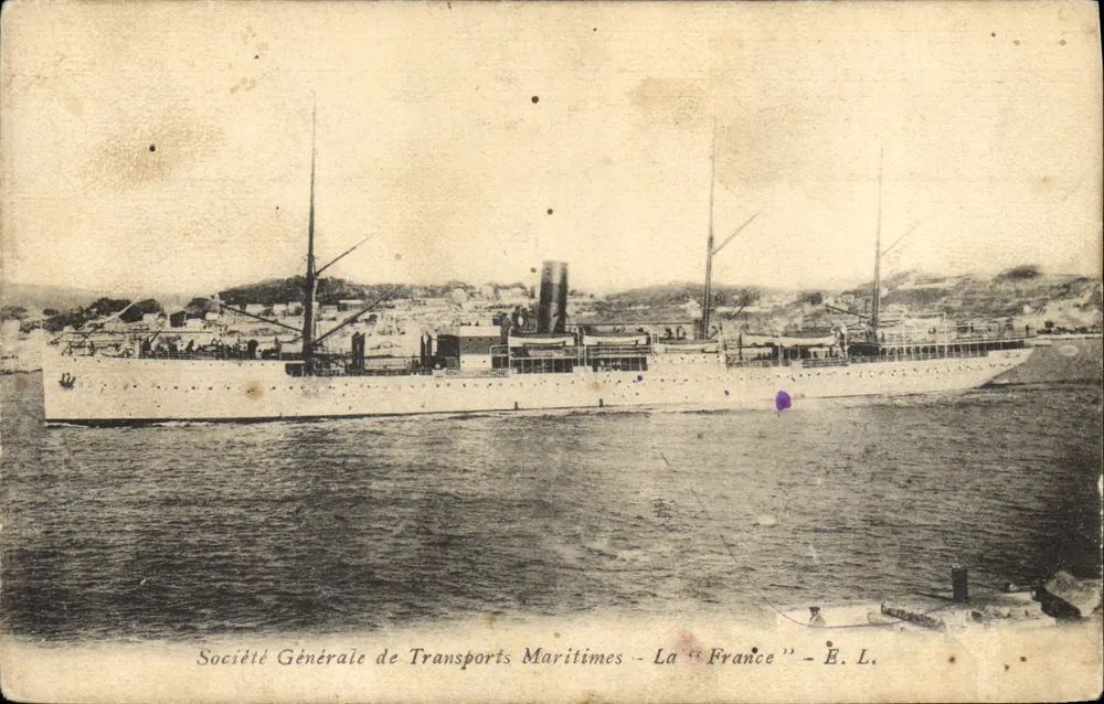 Das "France" — Schiff der Société Générale de Transports Maritimes — Verlag B. L. - Vorderseite