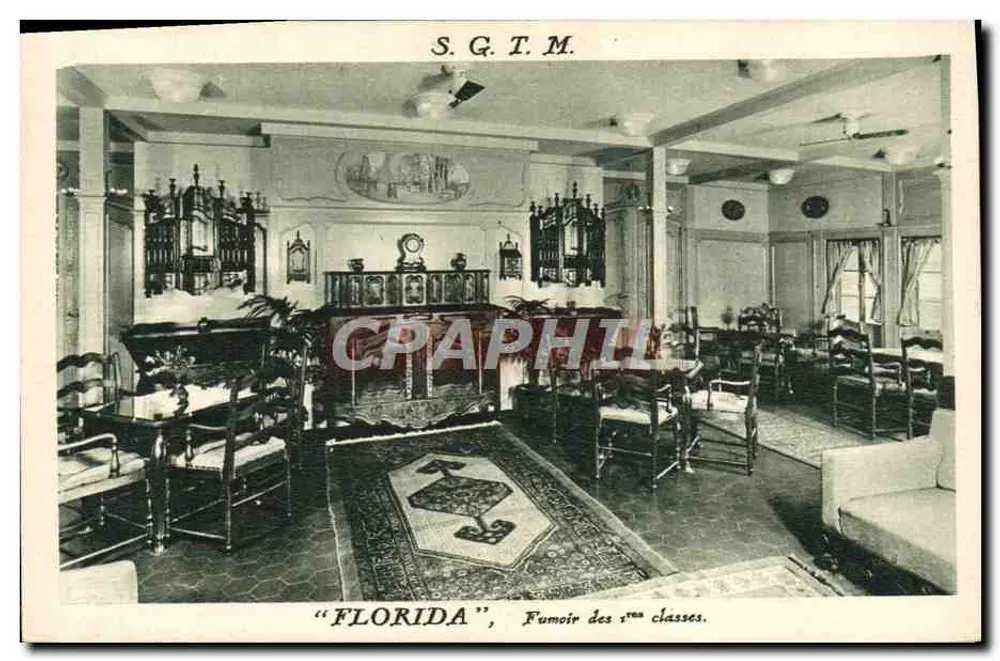 S.G.T.M. — "FLORIDA", Raucherabteil der ersten Klasse — Société Générale de Transports Maritimes - Vorderseite
