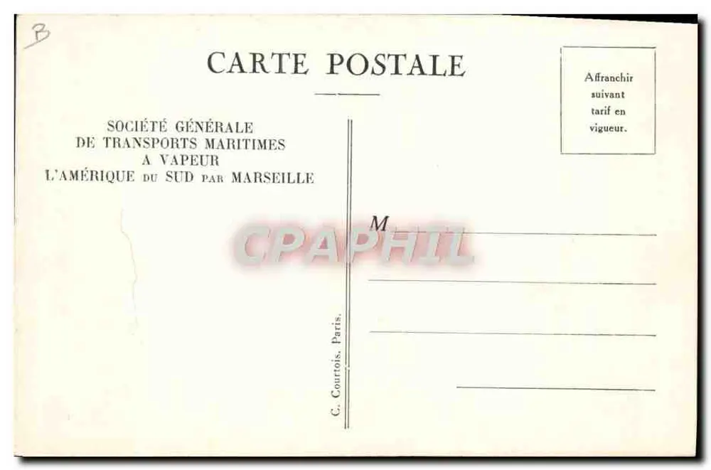 S.G.T.M. — "FLORIDA", Raucherabteil der ersten Klasse — Société Générale de Transports Maritimes - Rückseite