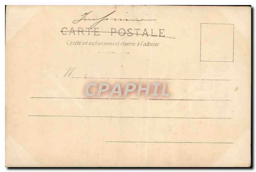 Junges Paar in einem Waldszenario — romantische Szene — Kunzli Frères, Paris, n° ST 335 - Rückseite