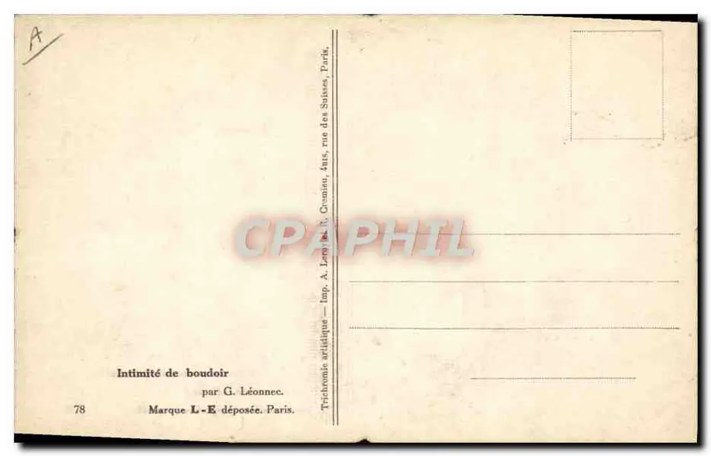 Frau im Badeanzug — intime Szene — G. Léonnee, Paris - Rückseite