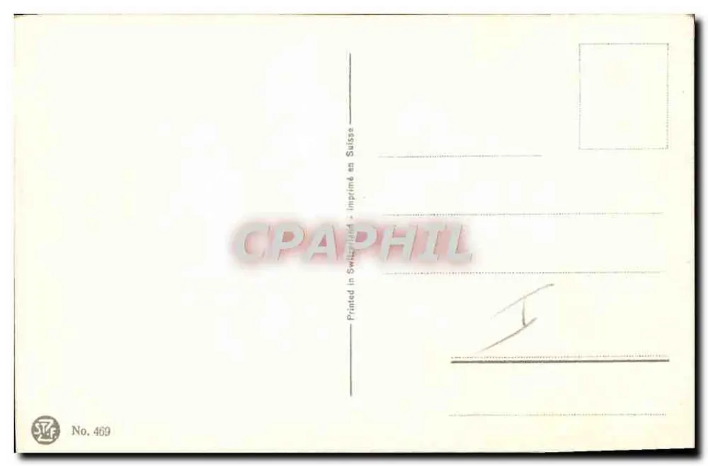 Paisaje otoñal con casa y puente — F. Leve — No. 469 - Reverso