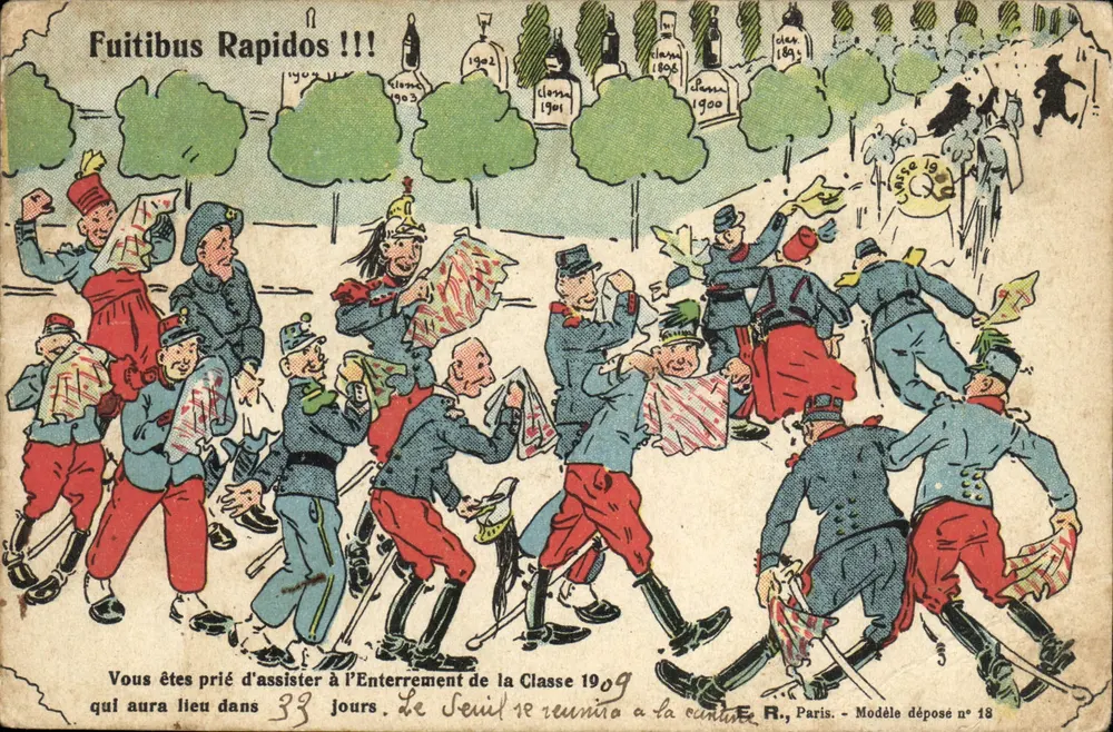 Fuitibus Rapidos !!! — Bestattung der Klasse 1909 — E.R., Paris — Eintragungsnr. 18 - Vorderseite