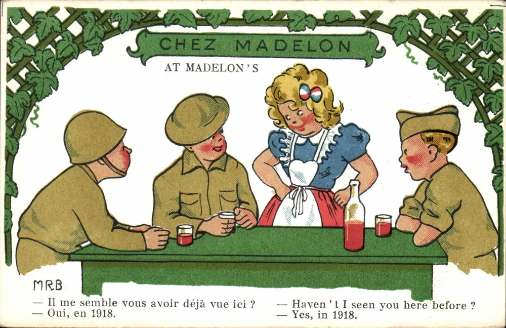 Bei Madelon — Café-Szene mit Soldaten — MRB, n°44-102 - Vorderseite