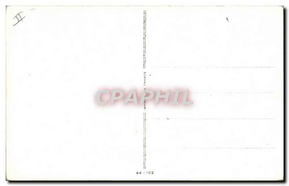 세 명의 인물이 등장하는 장면 — 휴게트 카론의 그림 — 발행사 잉크프랑스, n° 44-102 - 뒷면