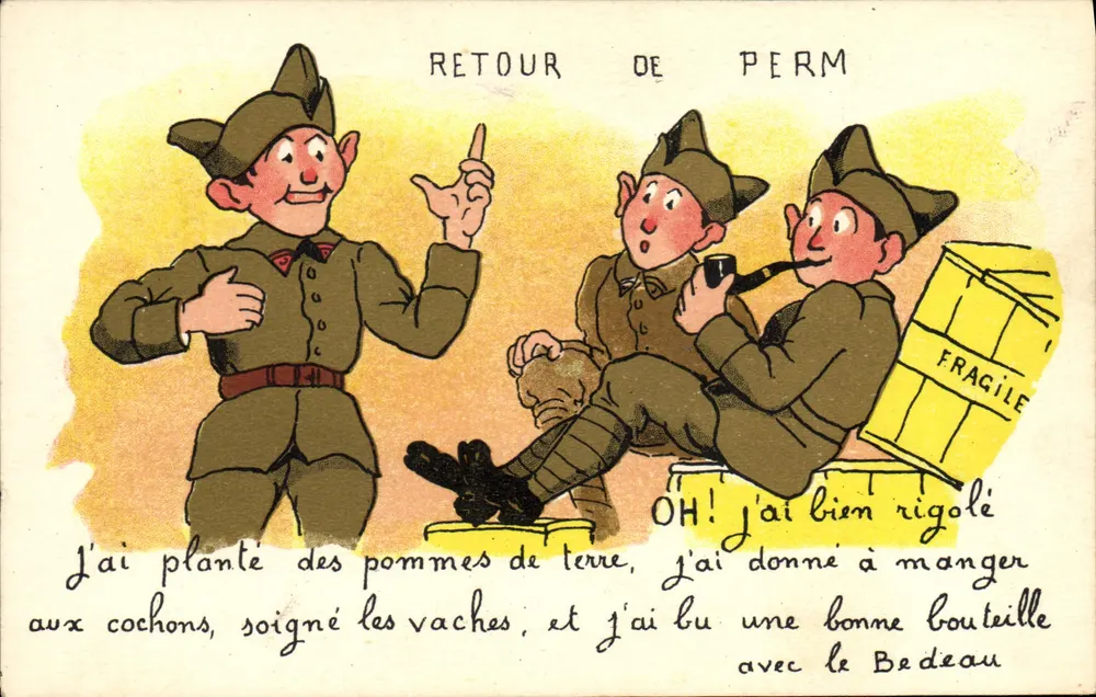 Rückkehr aus Perm — Soldaten im Uniform — G.P. Edition, Paris - Vorderseite