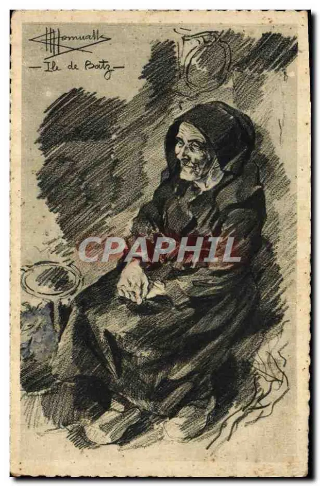 Vrouw van Batz — Eiland Batz — Tekeningen van Charles Homualk - Voorkant