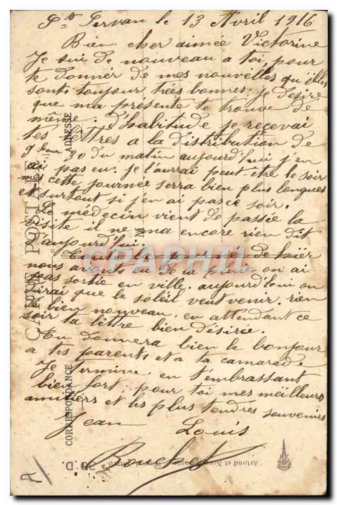 A Bretanha — Os Malefícios do Cidre: O Banho Forçado — Carta postal caricatural - Verso