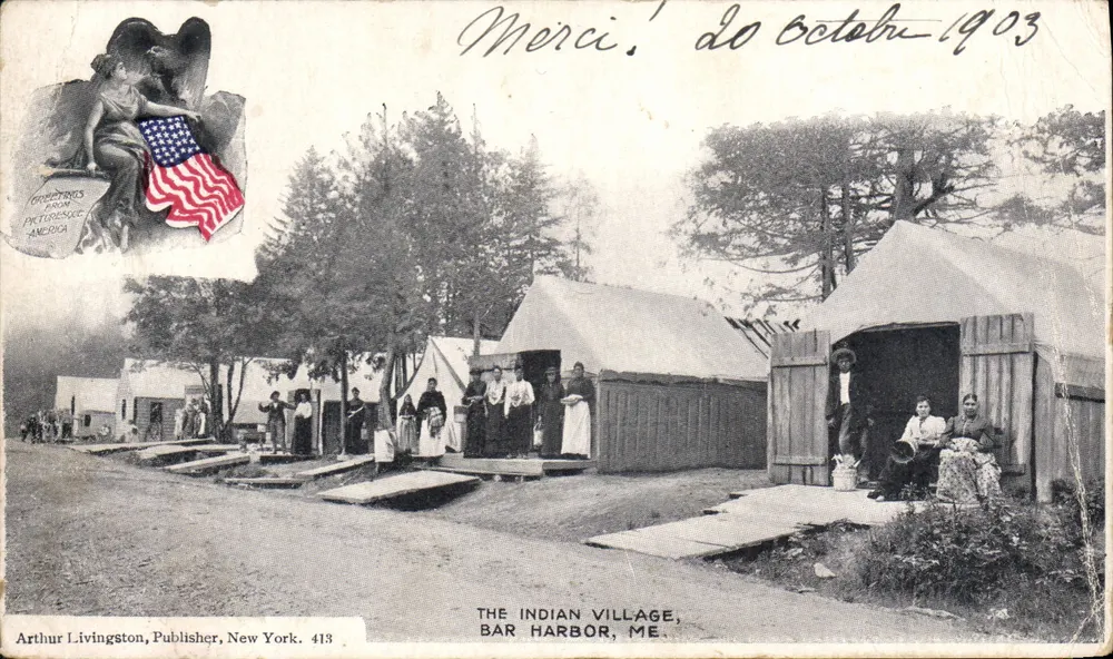Das indische Dorf — Bar Harbor, ME — Arthur Livingston, Verleger, New York. 418 - Vorderseite