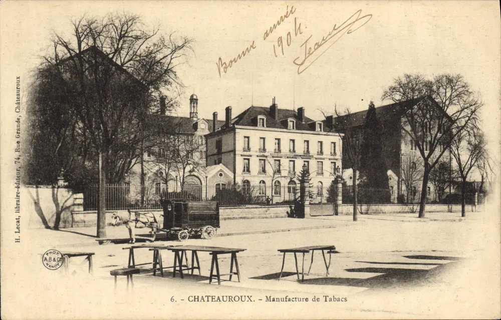 Châteauroux — Manufatura de Tabacos — H. Lecat, livreiro-editor, Châteauroux - Frente