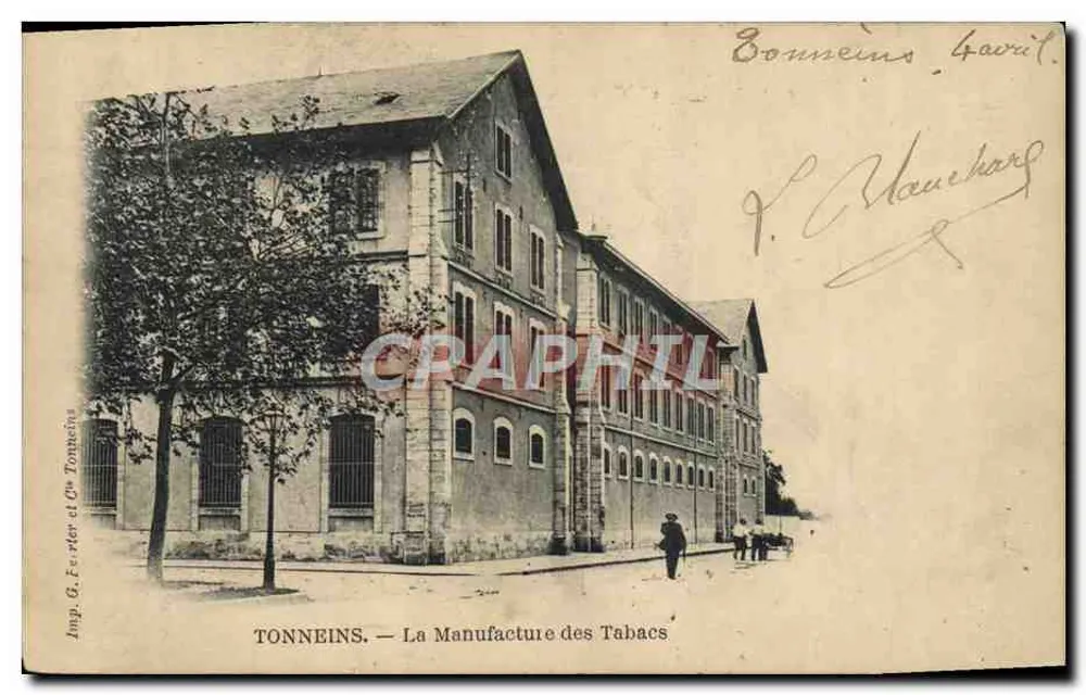 TONNEINS — La Manufacture des Tabacs — Imp. G. Feuiller et Cie Tonneins - Anverso