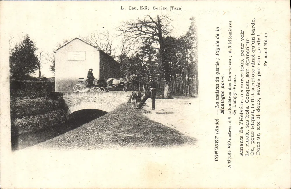 Conquet (Aude) — Das Haus des Wachmanns ; Rigole de la Montagne noire — L. Cau, Edit. Sorèze (Tarn) - Vorderseite