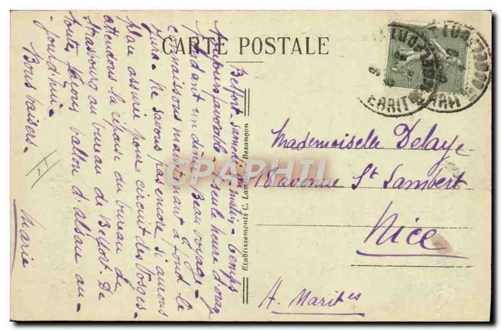 Ballon d'ALSACE — Plain-du-Canon — Woudhut — Uitgever C. Lamanon, n° 5024 - Achterkant