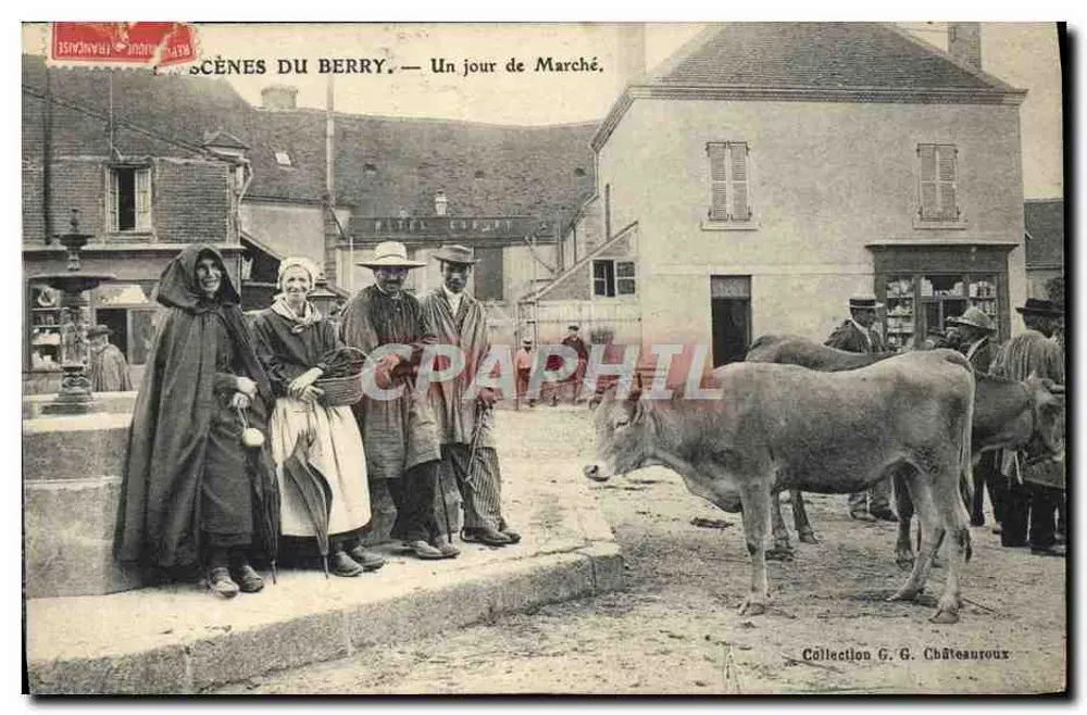 Szenen aus dem Berry — Ein Markttag — Sammlung G. Châteauroux - Vorderseite