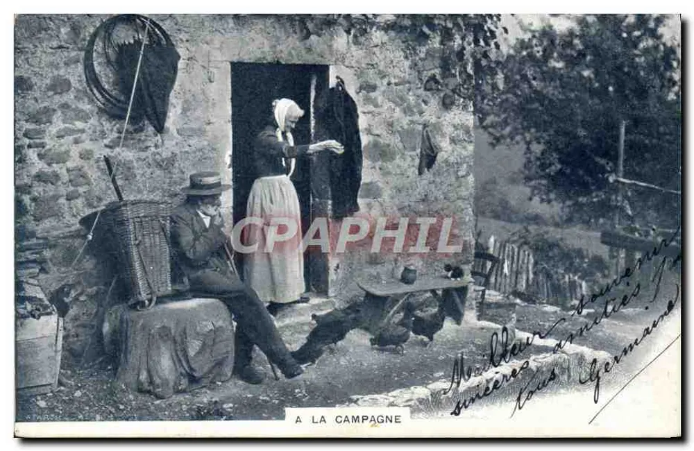 A LA CAMPAGNE — गांव के दृश्य — एडिटर अज्ञात, श्रृंखला संख्या अदृश्य - आगे